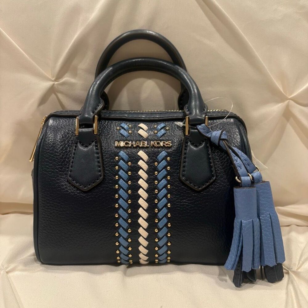 Michael Kors Bedford Leather XS Duffle Crossbody Bag NWT Navy Multi RARE find